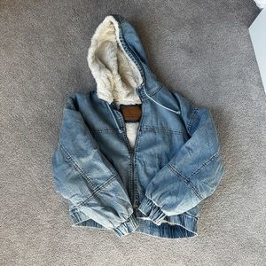 American Eagle Cropped Denim Jacket - Size Large